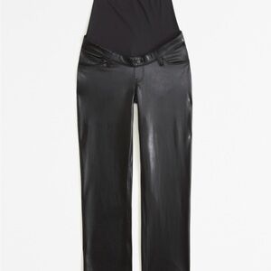 Maternity Vegan Leather 90s Straight Leg Pants from Abercrombie & Fitch